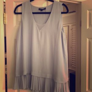 Banana republic light blue blouse. pleated accent